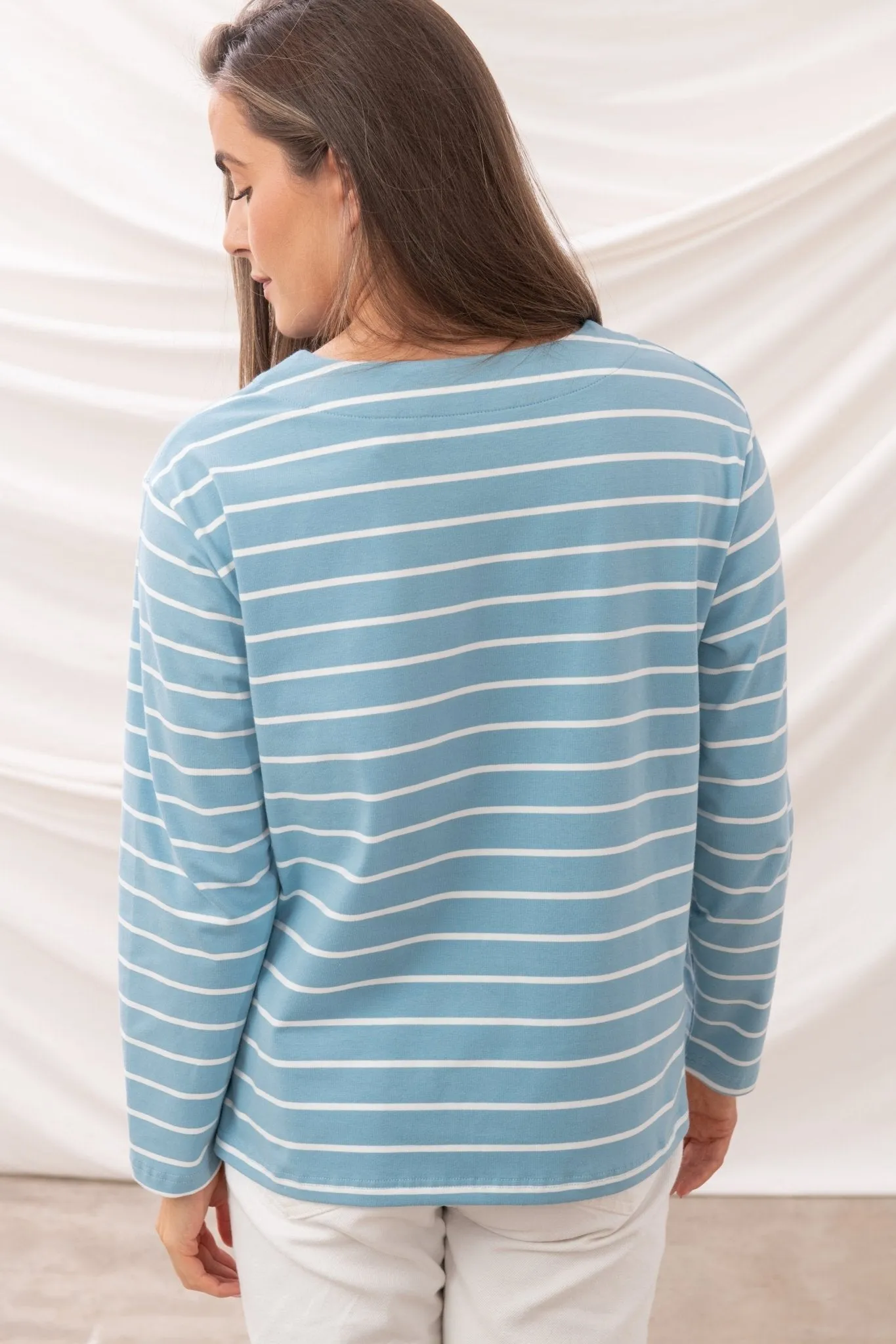 Causeway Breton Top - Marine Blue Stripe