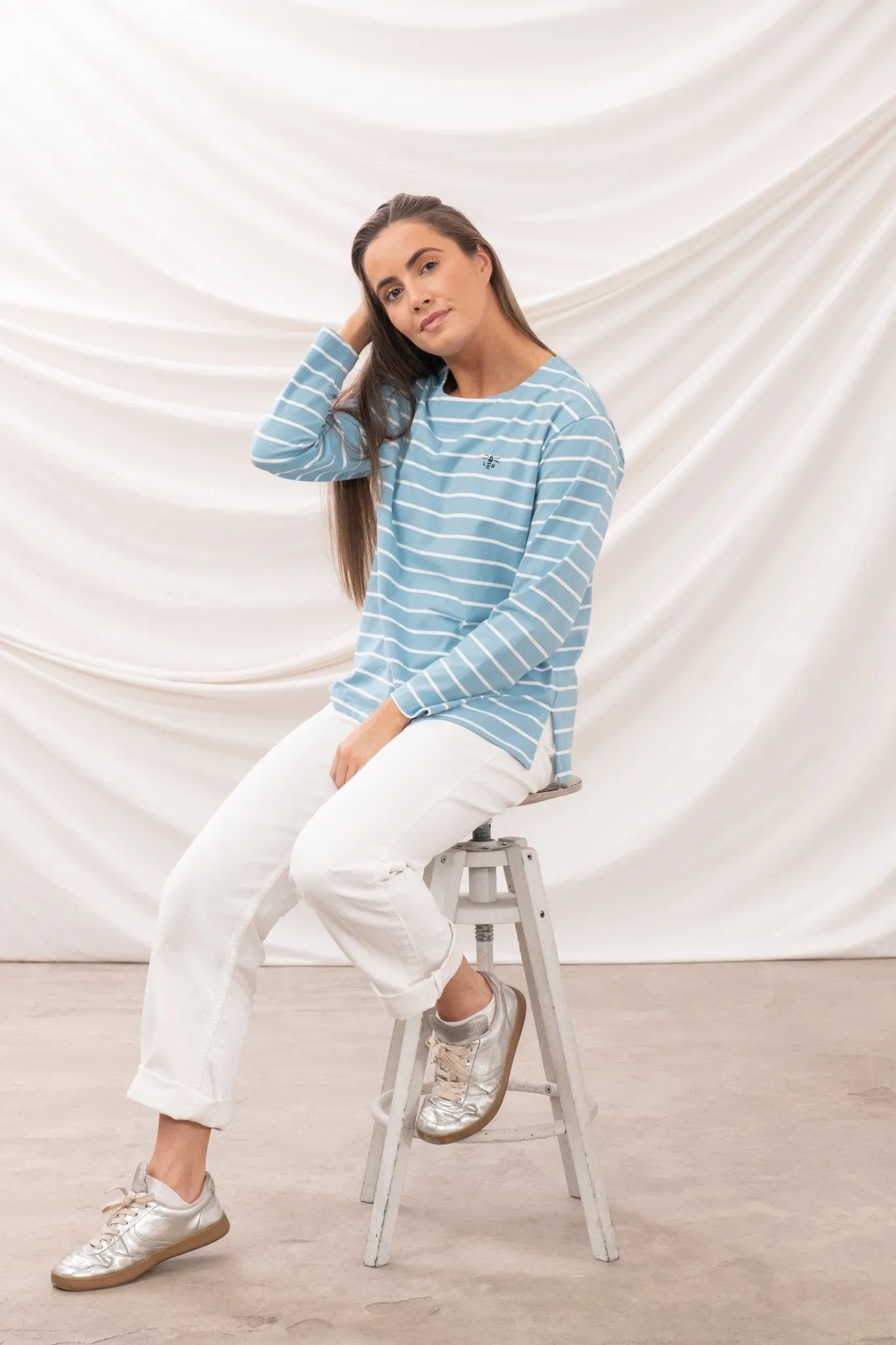 Causeway Breton Top - Marine Blue Stripe