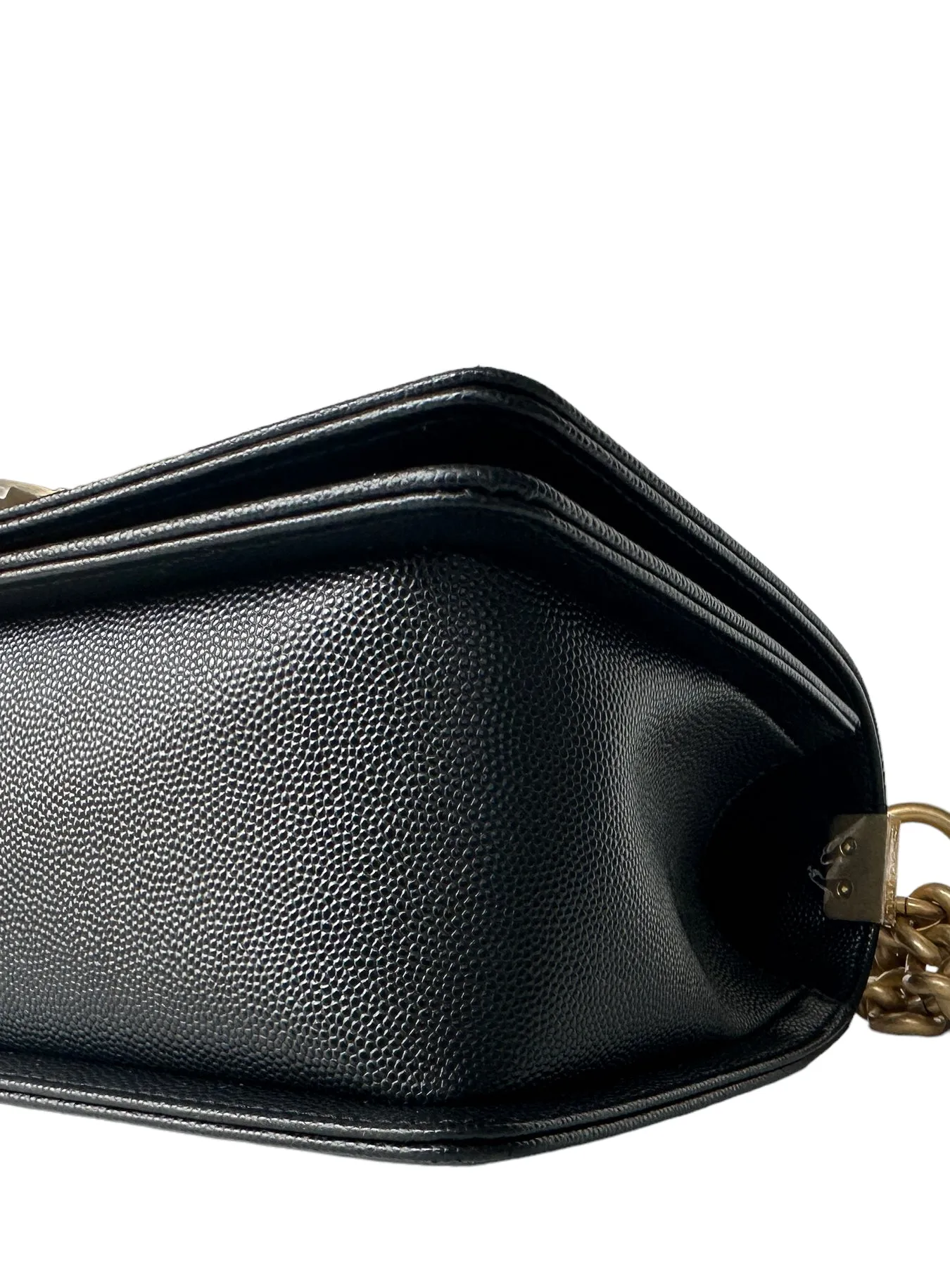 Chanel 2023 NEW Black Caviar Leather Quilted Medium Boy Bag