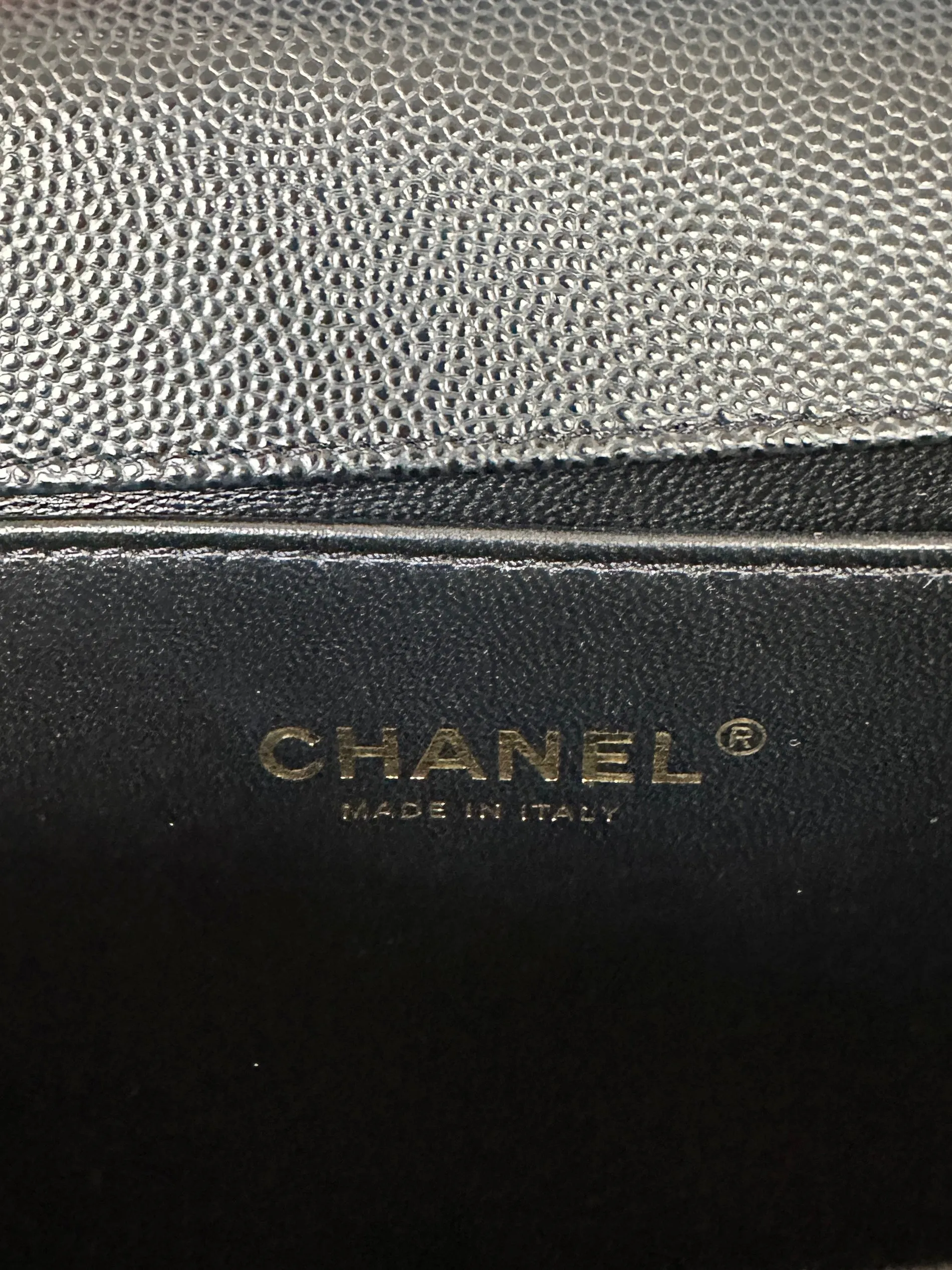 Chanel 2023 NEW Black Caviar Leather Quilted Medium Boy Bag
