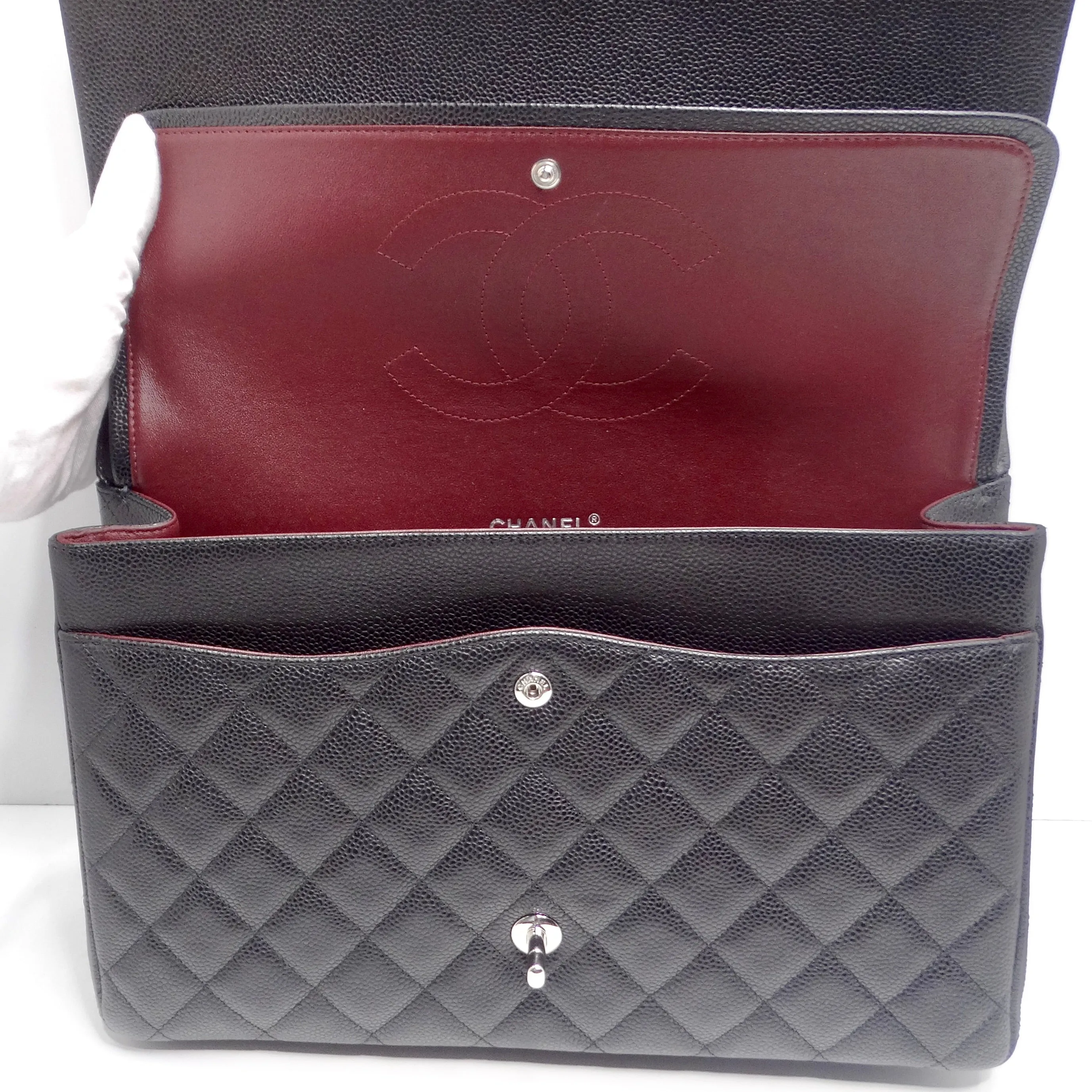 Chanel Caviar Quilted Jumbo Double Flap Black