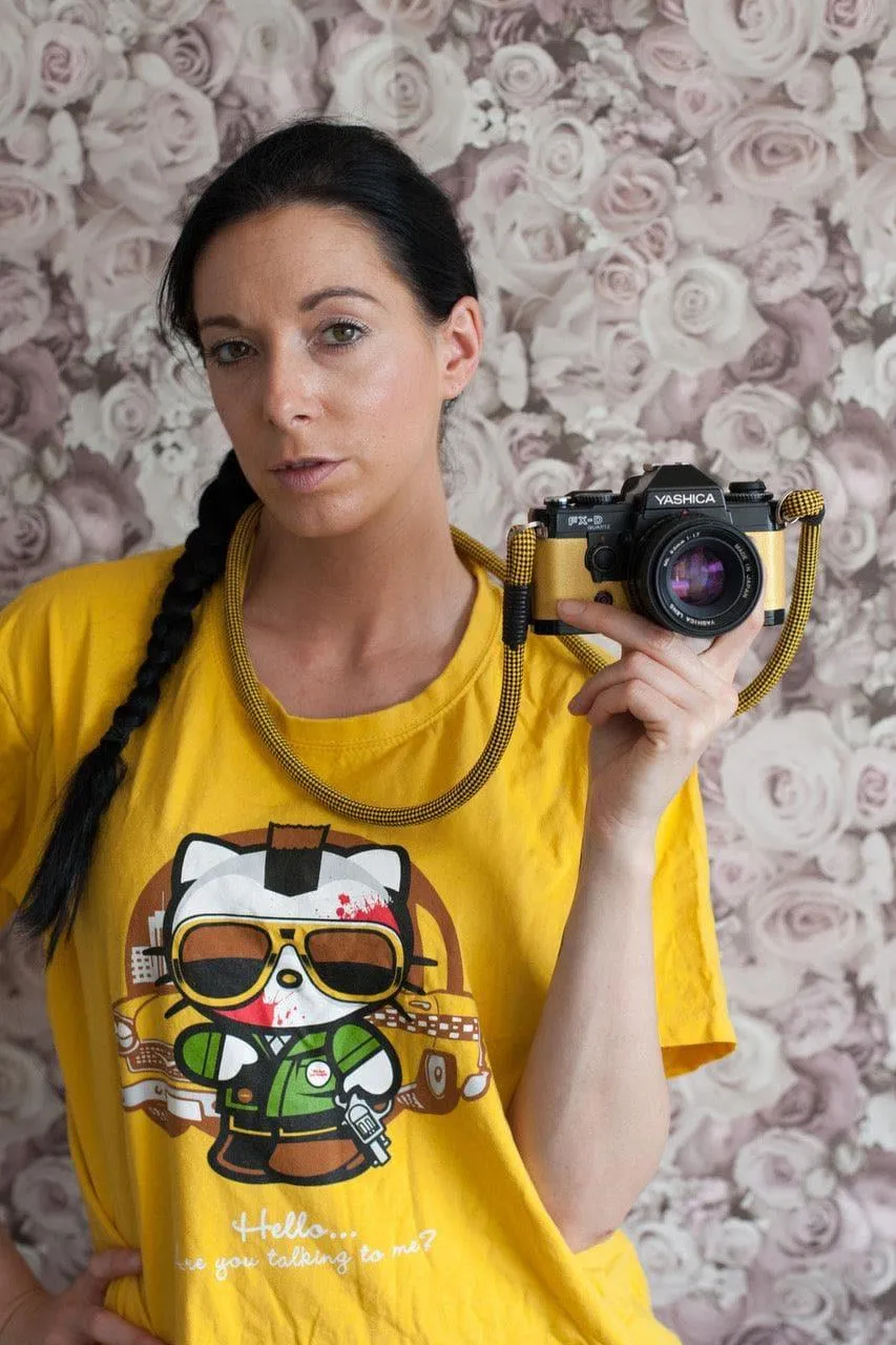 Checkered Yellow/Black Camera Strap