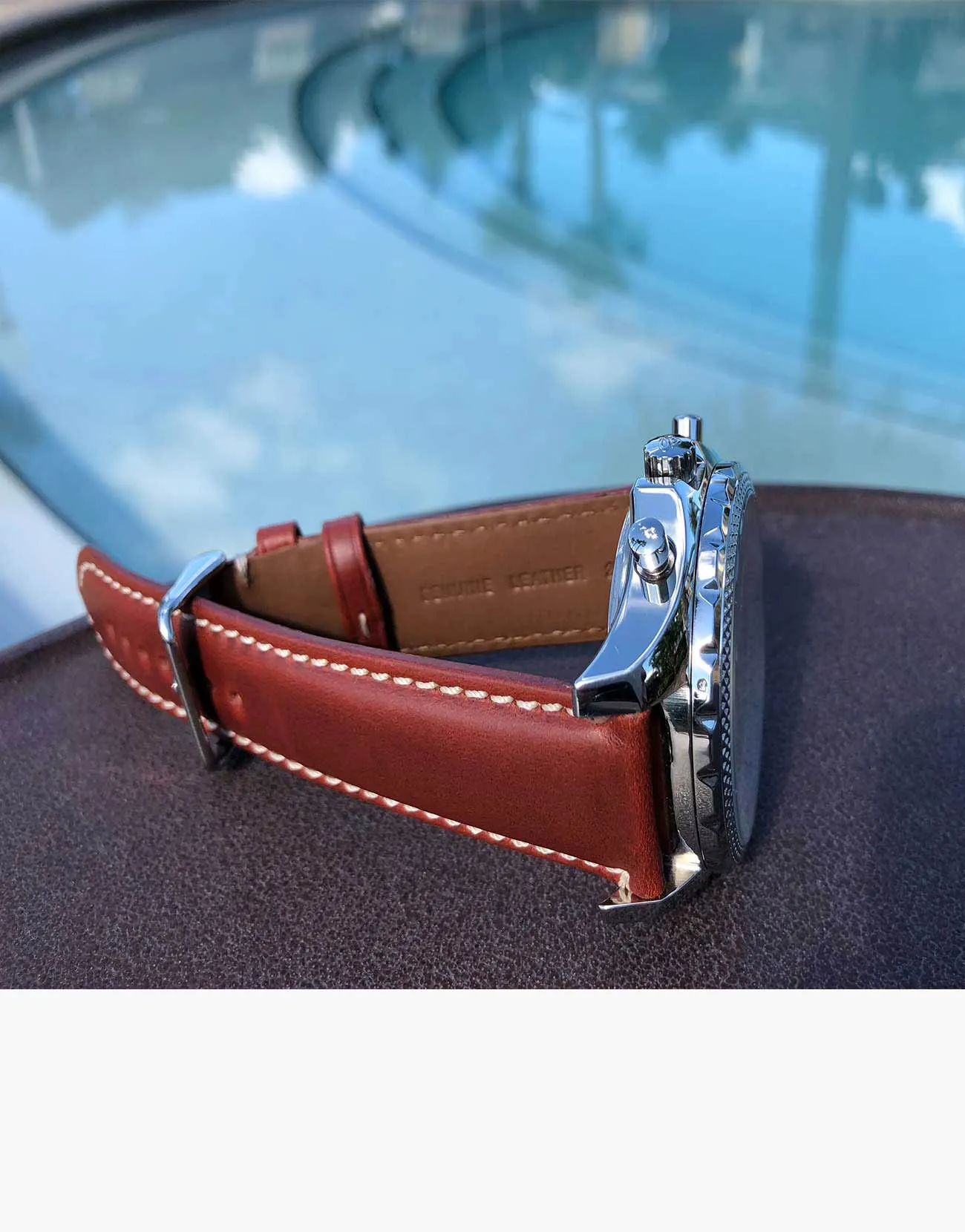 CHT Oil Tanned Leather White Contrast Stitching Water Resistant-Hadley-Roma MS885
