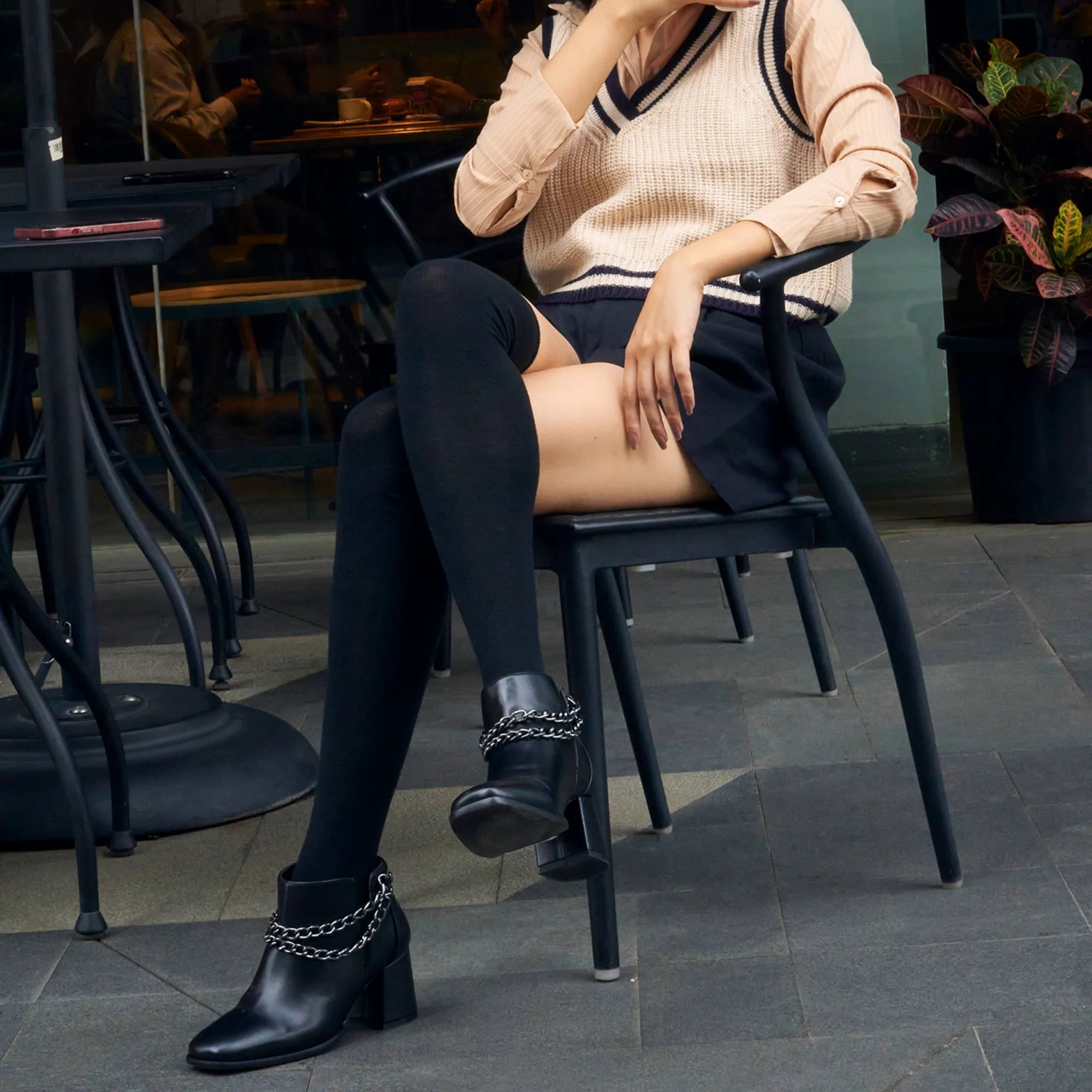 Chunky Metal Chain Boots