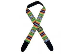 Colonial Leather - Lime Rasta Rag Guitar Strap - Lime