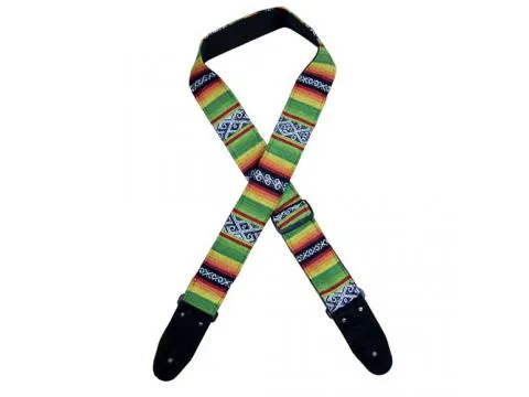 Colonial Leather - Lime Rasta Rag Guitar Strap - Lime