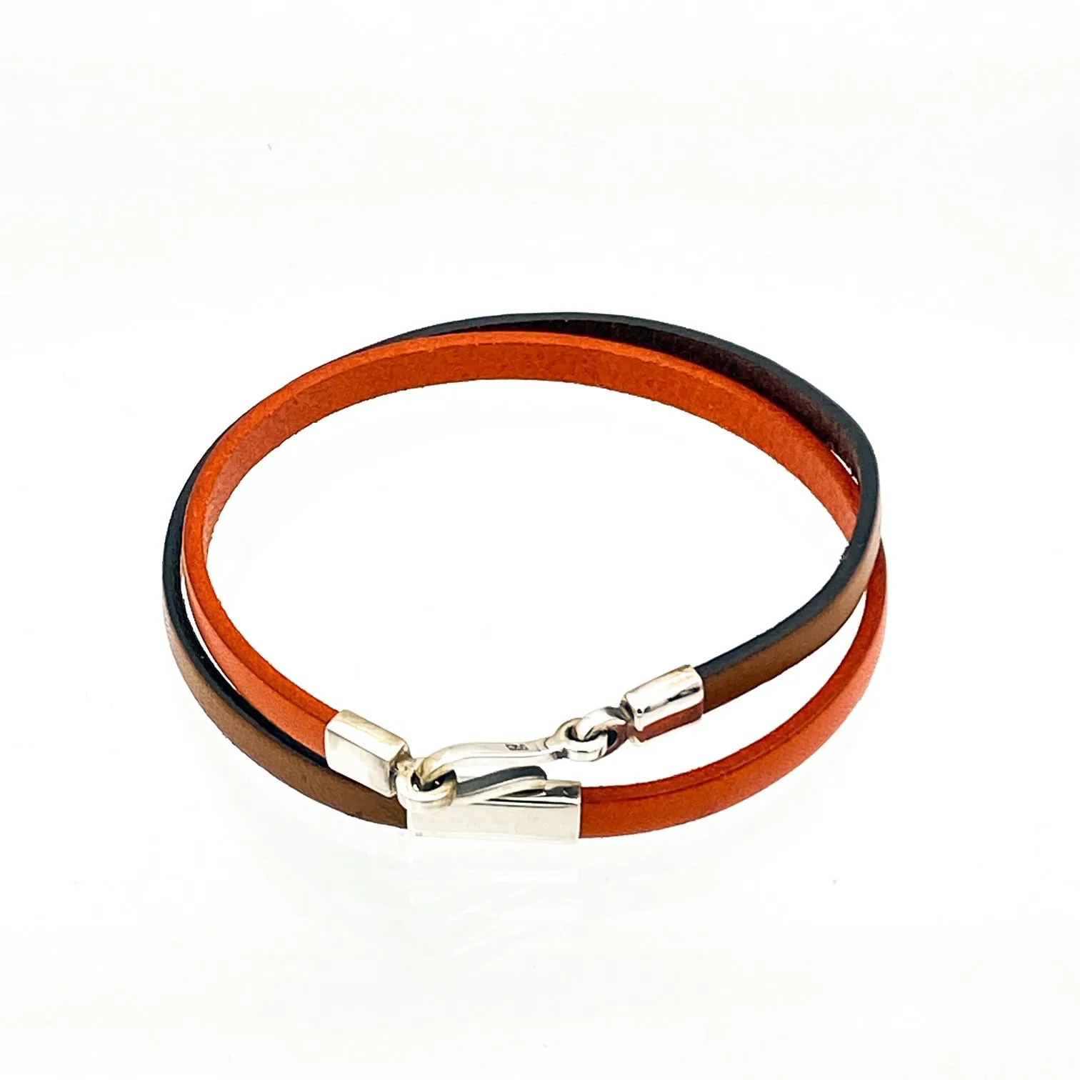 Color-Blocked Leather Double Wrap