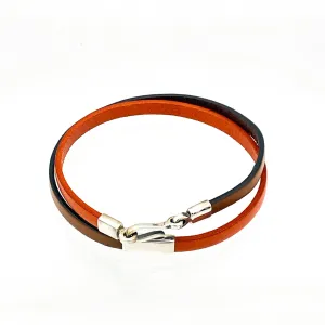 Color-Blocked Leather Double Wrap