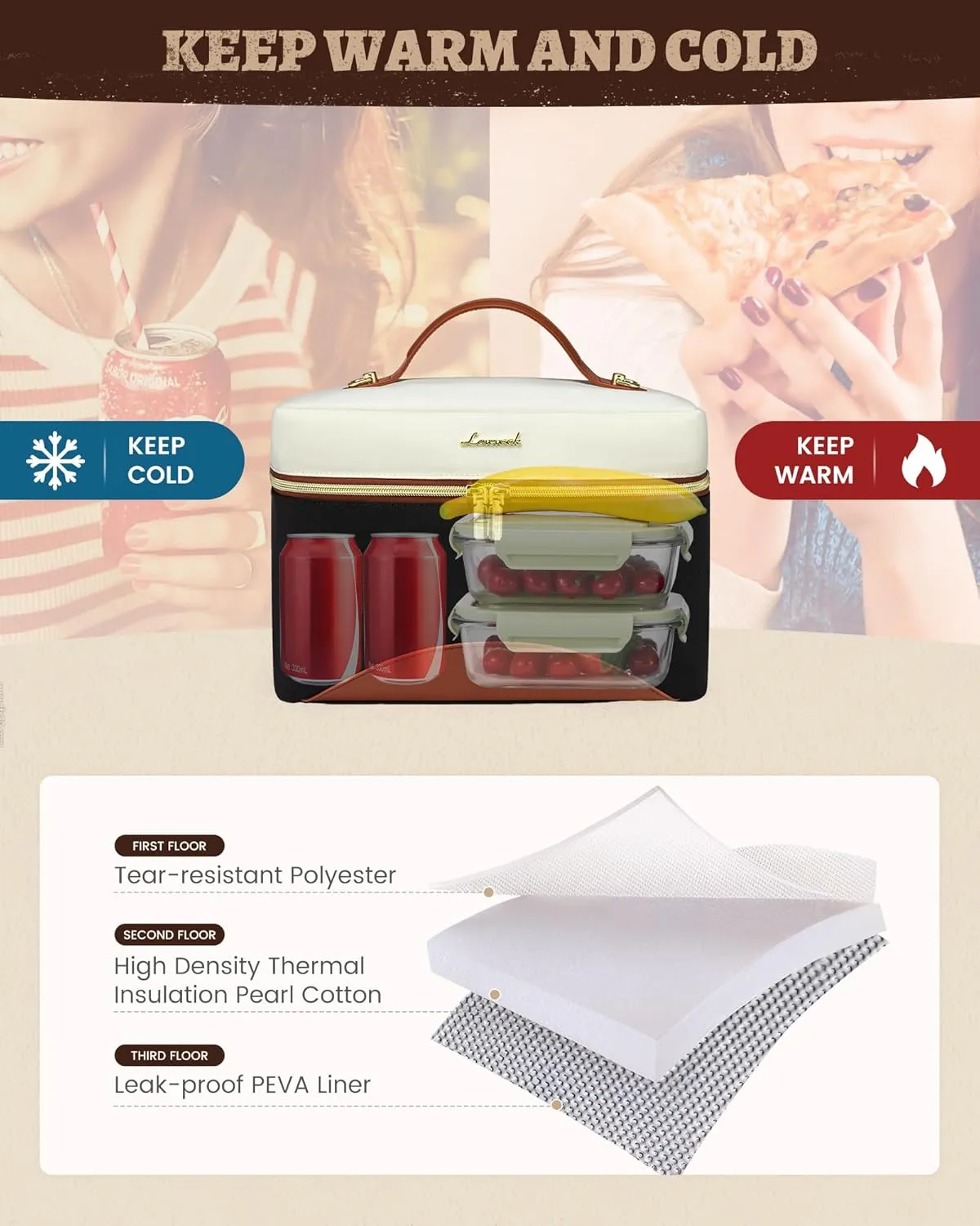 Cooler Lunch Bag with Adjustable Shoulder Strap