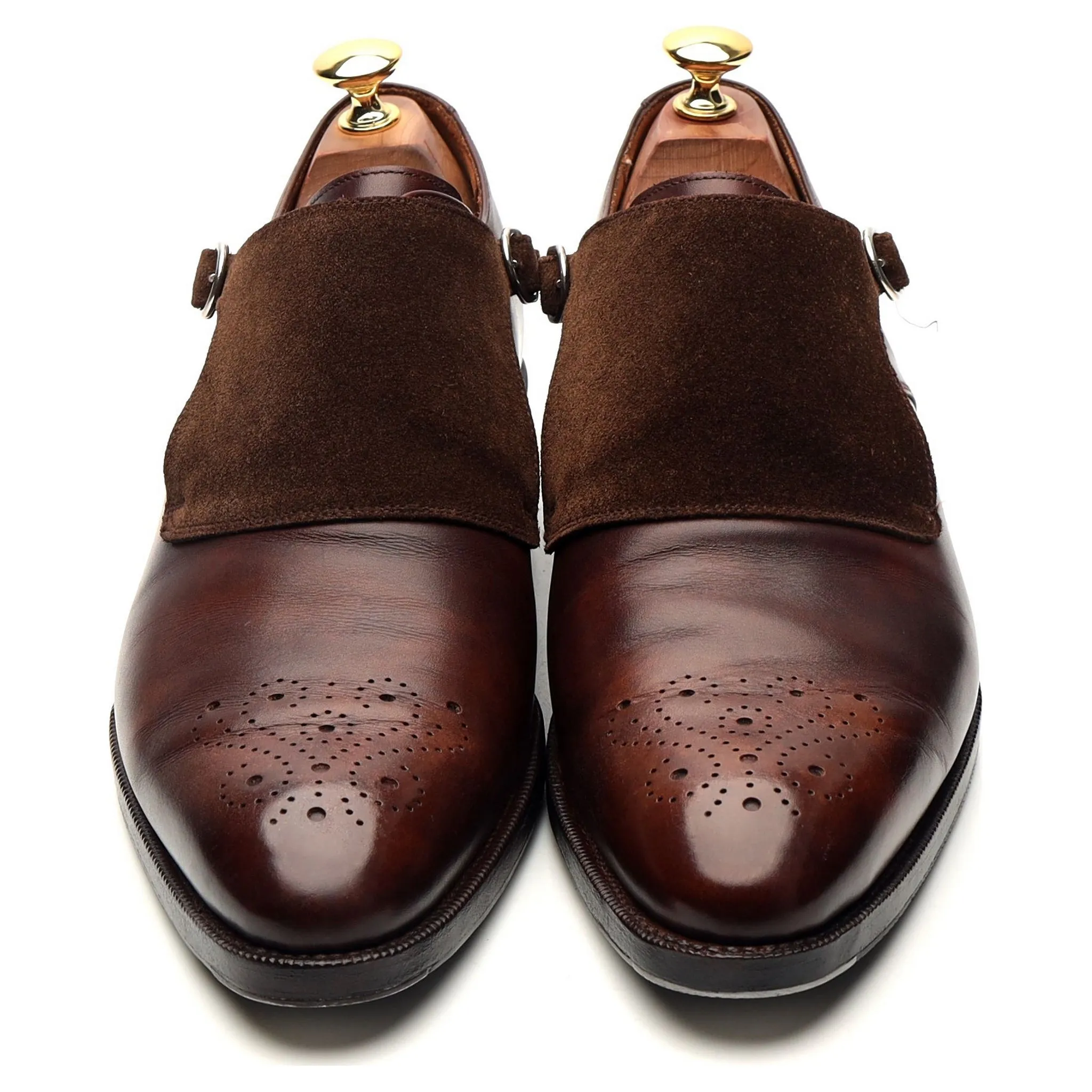 'Corliss' Brown Museum Leather Monk Strap UK 9 E
