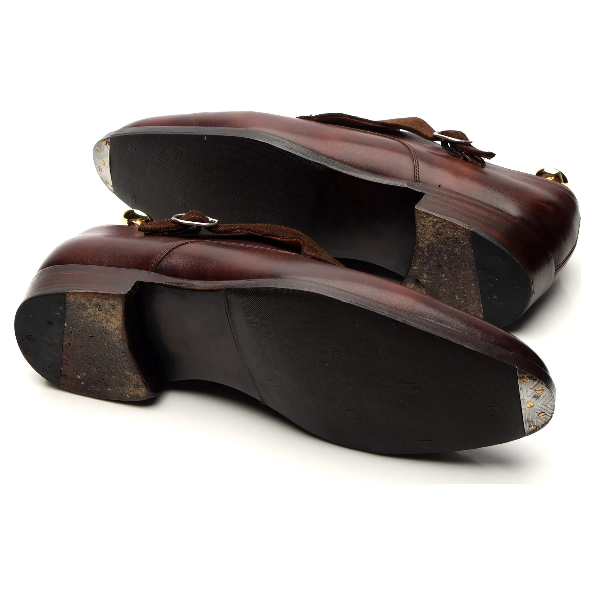 'Corliss' Brown Museum Leather Monk Strap UK 9 E