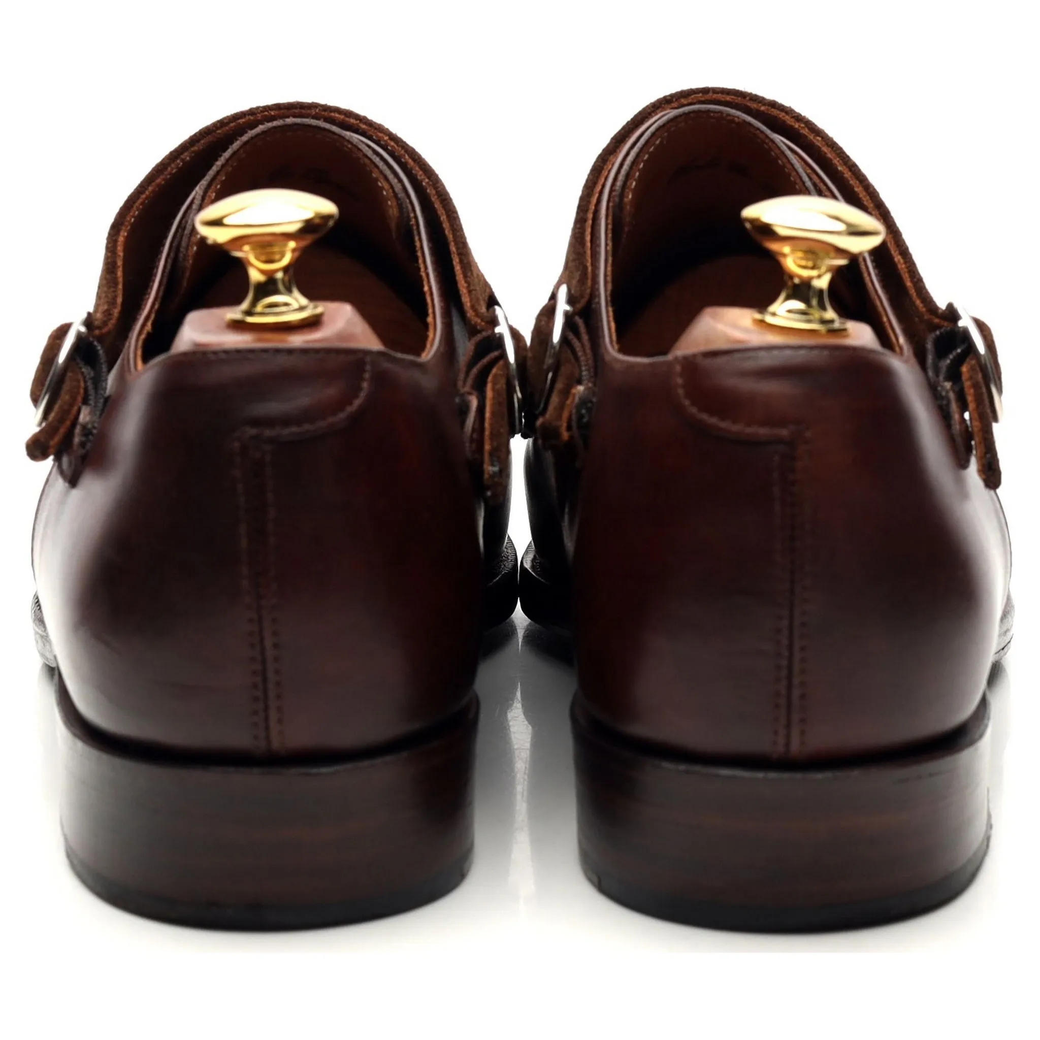 'Corliss' Brown Museum Leather Monk Strap UK 9 E