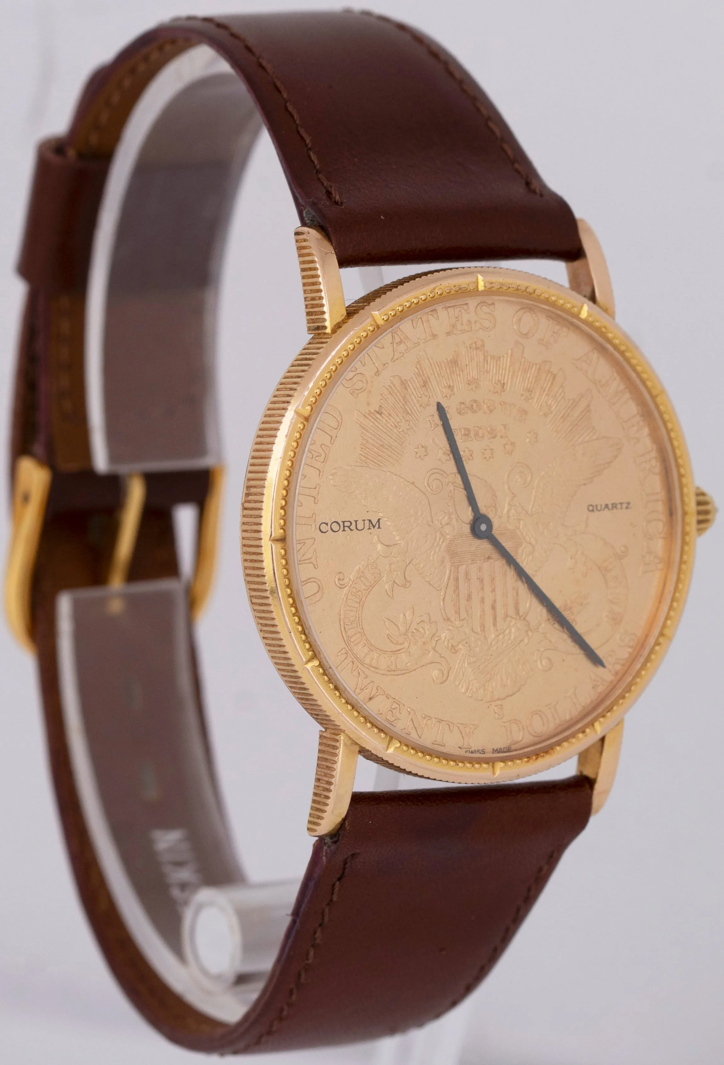 Corum Coin Twenty Dollar $20 Double Eagle 1894 Yellow Gold 35mm Quartz Watch