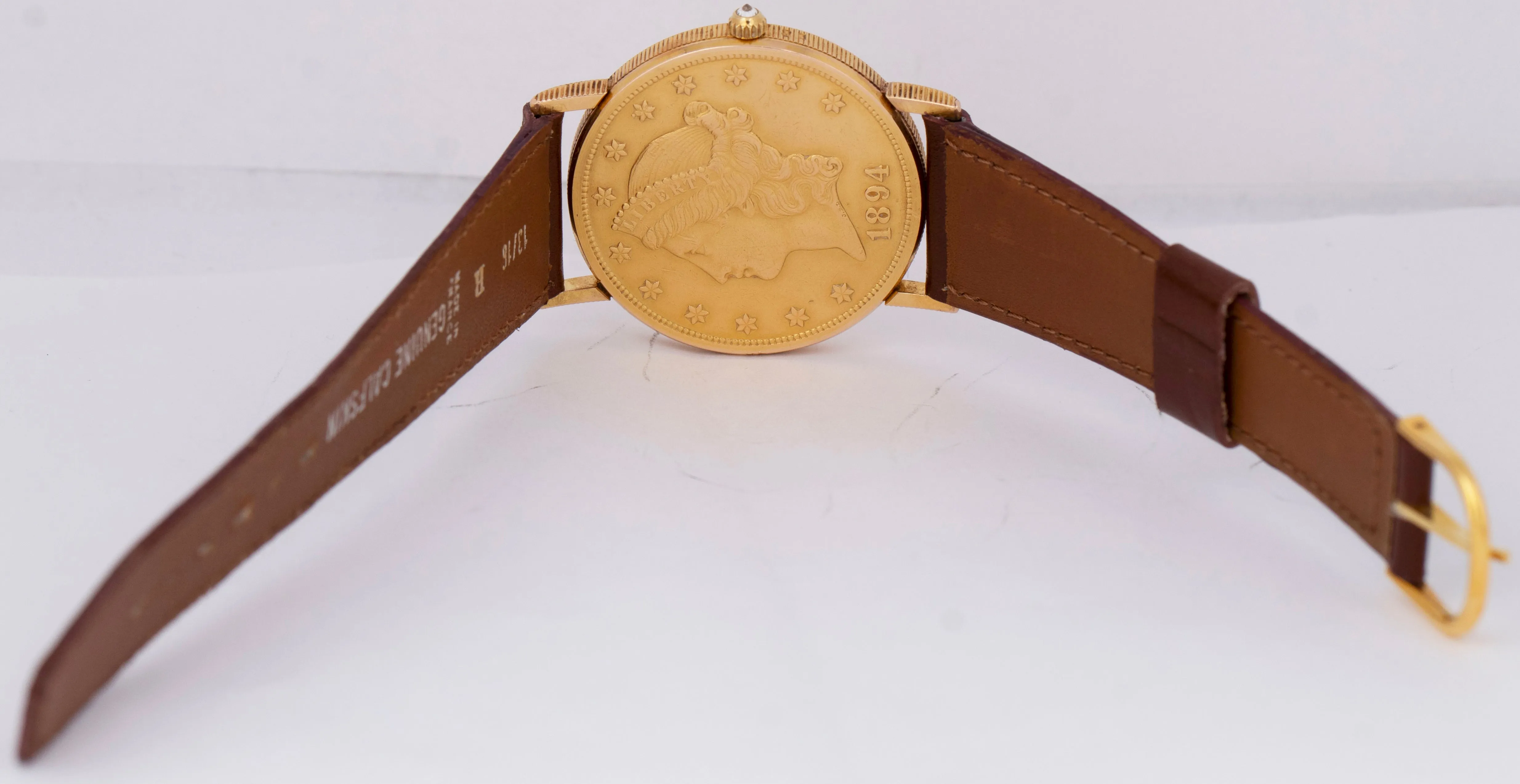 Corum Coin Twenty Dollar $20 Double Eagle 1894 Yellow Gold 35mm Quartz Watch