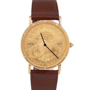 Corum Coin Twenty Dollar $20 Double Eagle 1894 Yellow Gold 35mm Quartz Watch