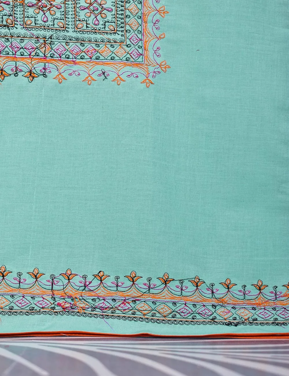 Cotton Embroidered Stitched Kurti - Baad e Saba (TS-088A-Ferozi)