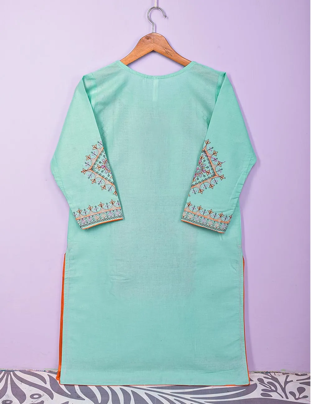 Cotton Embroidered Stitched Kurti - Baad e Saba (TS-088A-Ferozi)