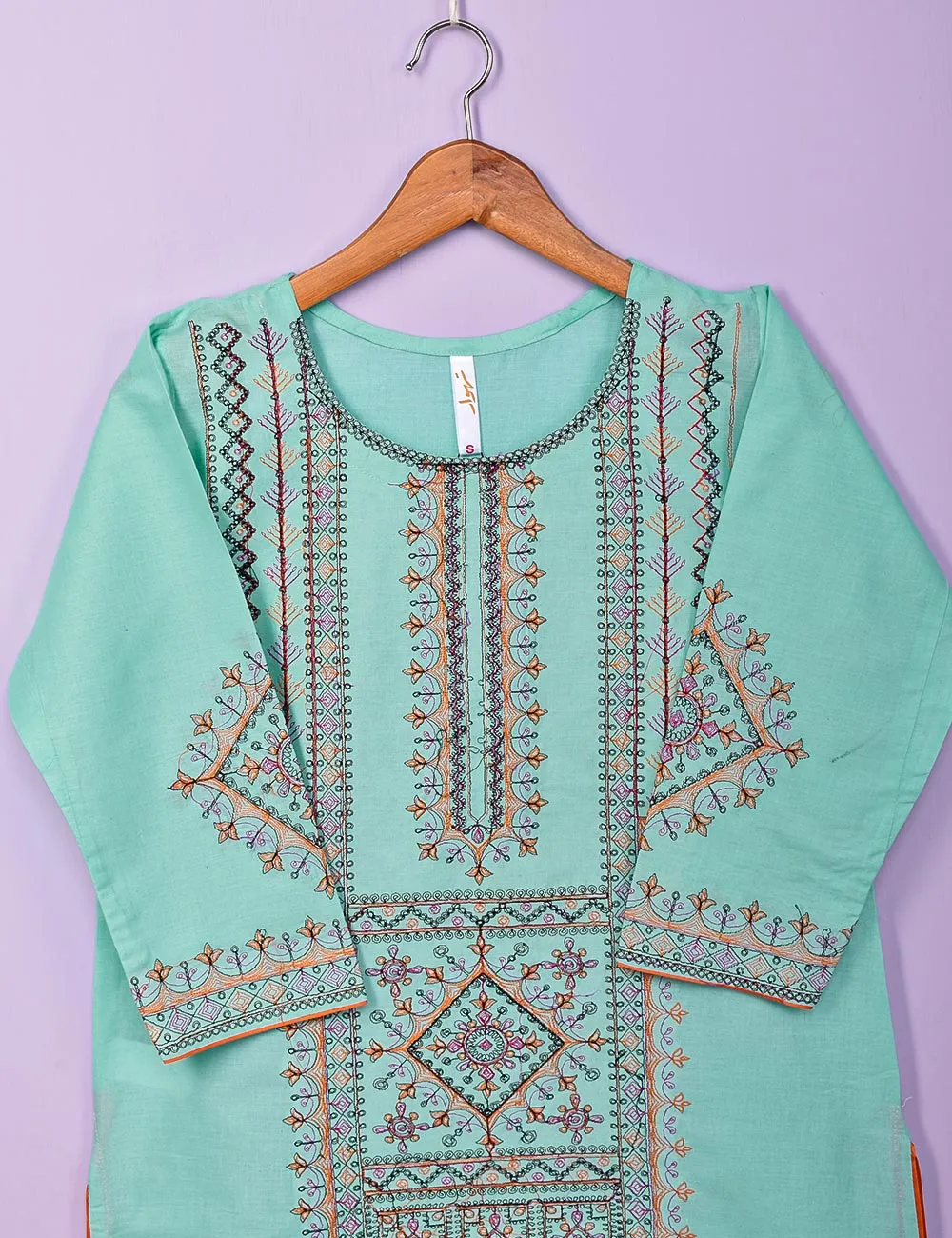 Cotton Embroidered Stitched Kurti - Baad e Saba (TS-088A-Ferozi)