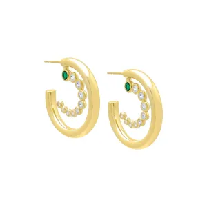 Curved Loop Hollow Hoop Earring