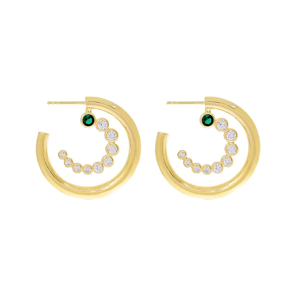 Curved Loop Hollow Hoop Earring