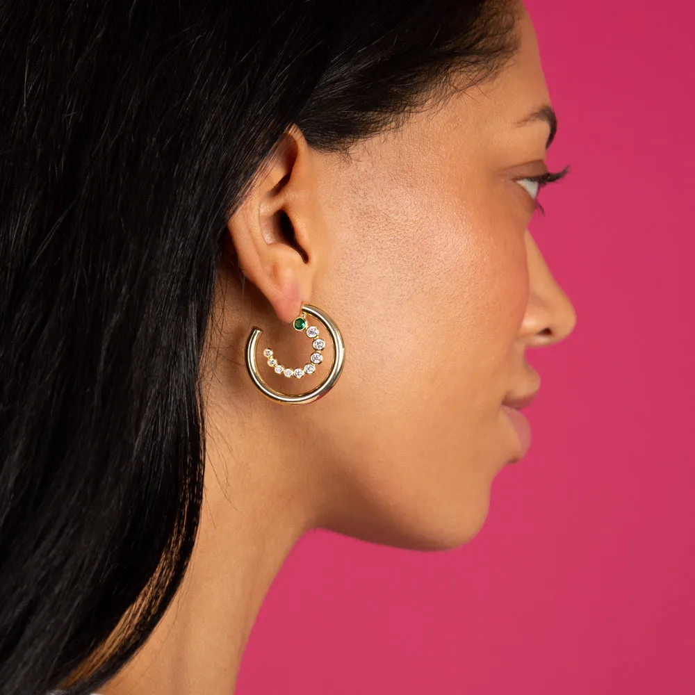 Curved Loop Hollow Hoop Earring