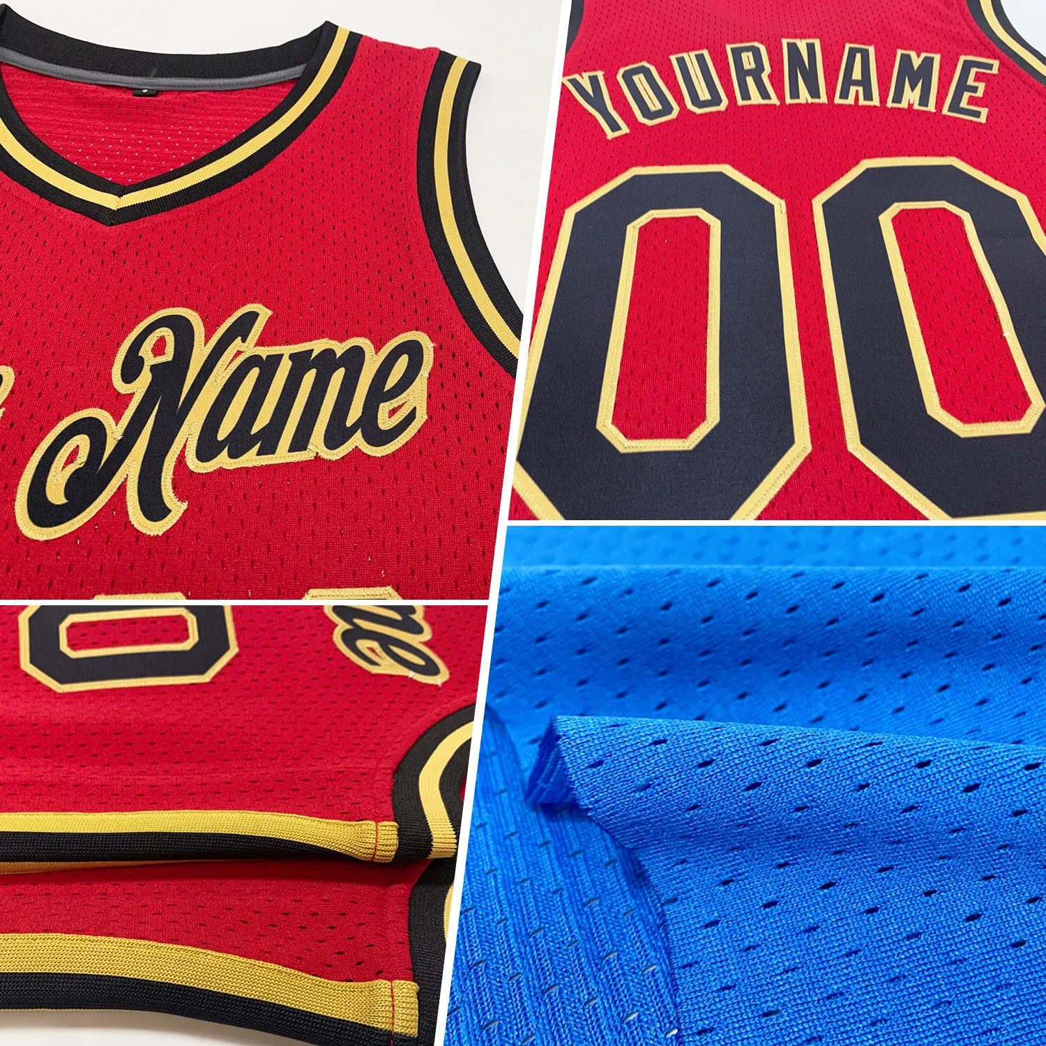 Custom Blue White-Black Authentic Throwback Basketball Jersey