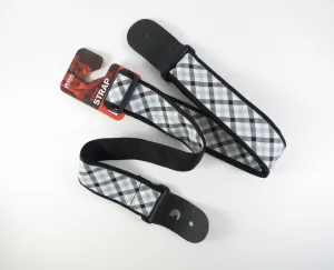 D'Addario Guitar Strap, Woven Gingham B/G