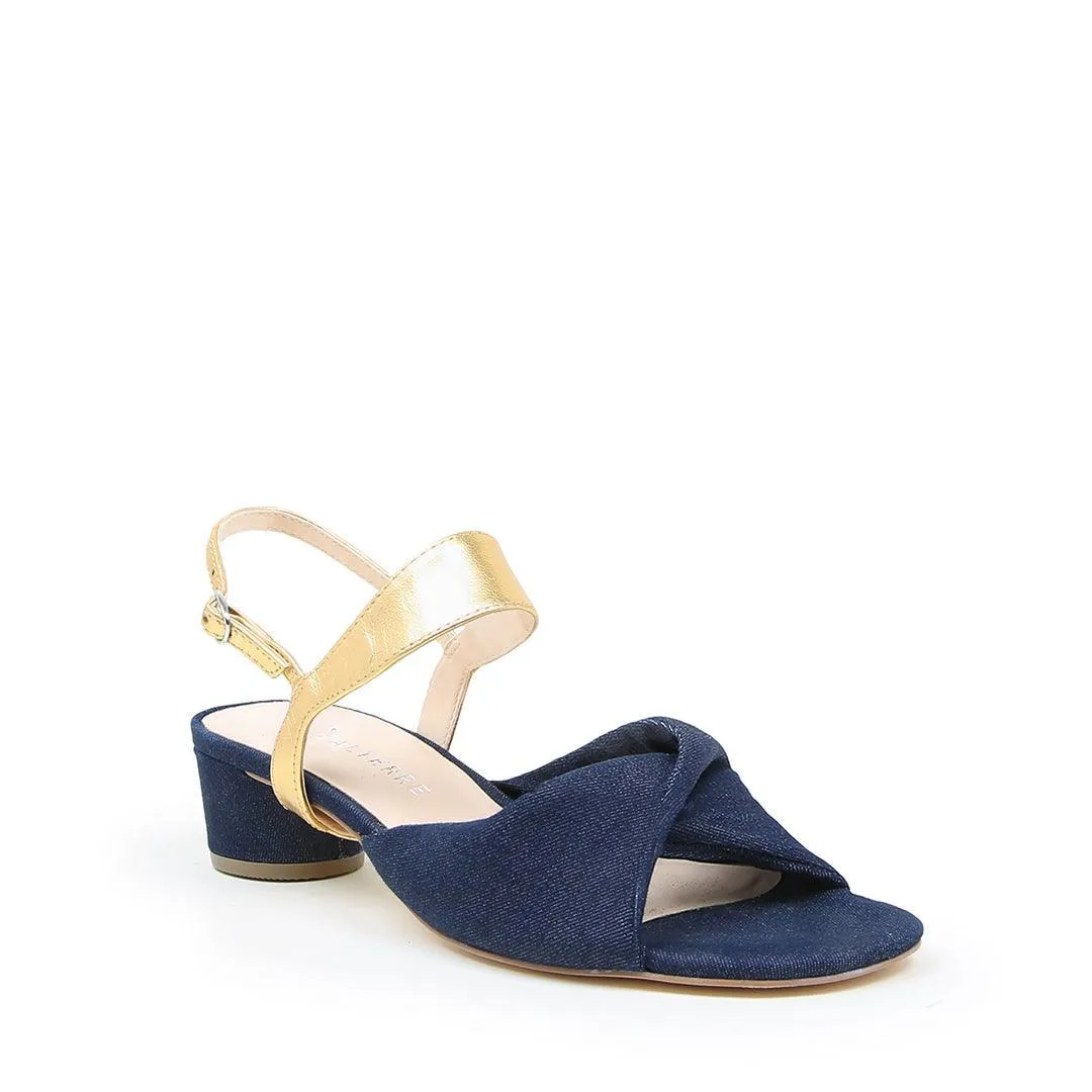 Denim Lo Twist Sandal   Gold Elsie Strap