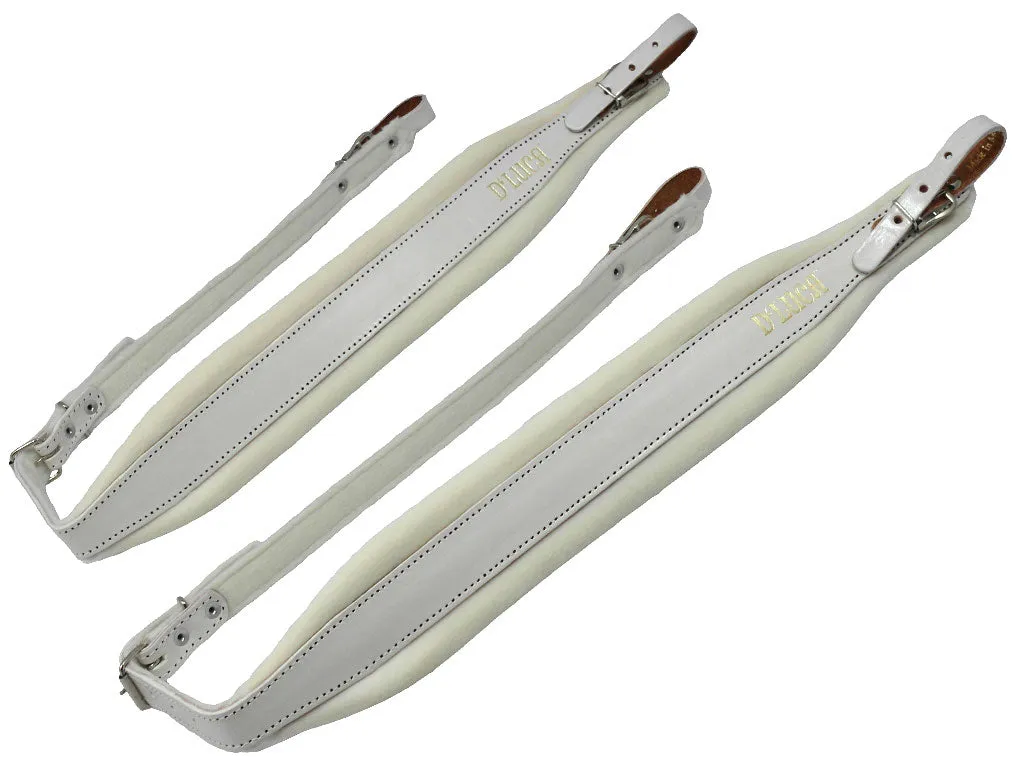 D'Luca Pro SG Series Genuine Leather Accordion Straps White/White