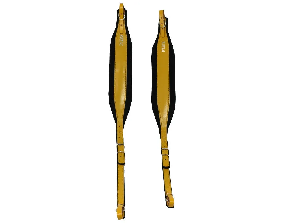 D'Luca Pro SG Series Genuine Leather Accordion Straps Yellow/Black