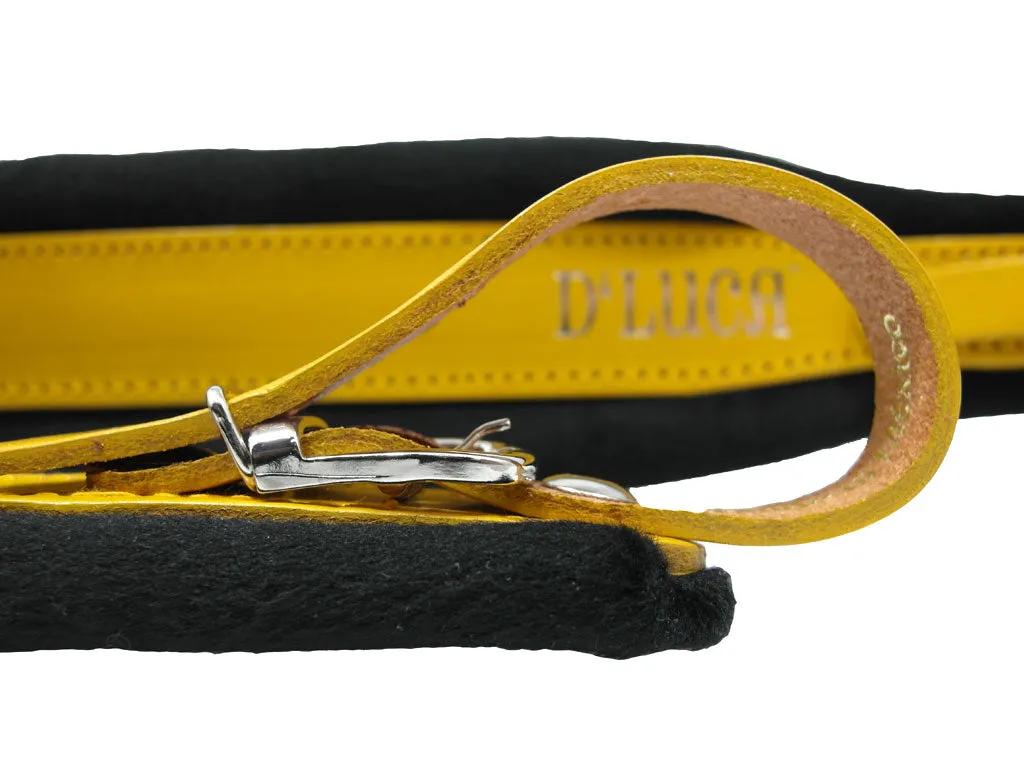D'Luca Pro SG Series Genuine Leather Accordion Straps Yellow/Black