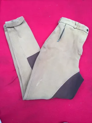 Double horse beige and brown jodhpurs size 8(26) FREE POSTAGE