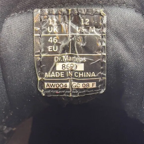 Dr Martens 8699 Flex Link Bex Sole Boots Black Size 12