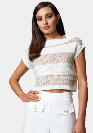 Drop Shoulder Sequin Detail Sweater Top