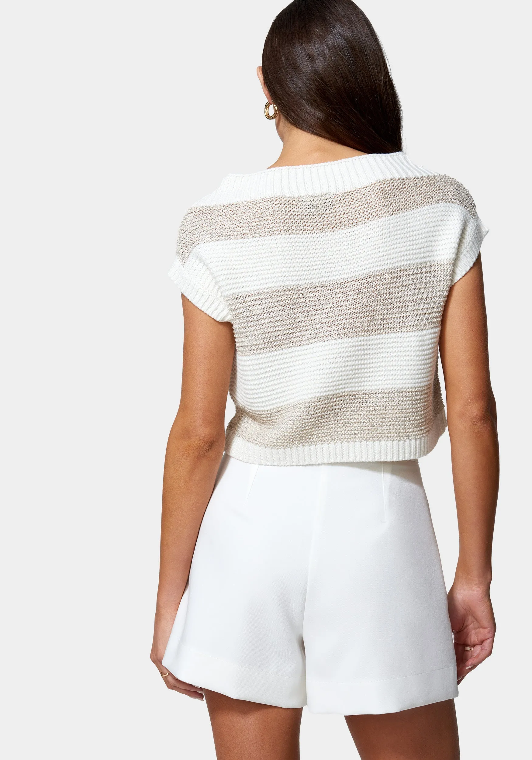 Drop Shoulder Sequin Detail Sweater Top