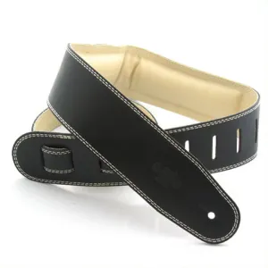 DSL Guitar Strap 2.5" Garment Padded, Black/Beige