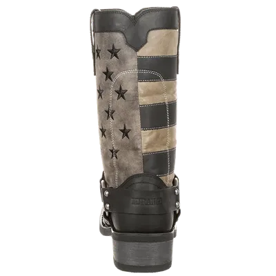 Durango Men's Patriotic Black Faded Flag & Harness Boot DDB0141