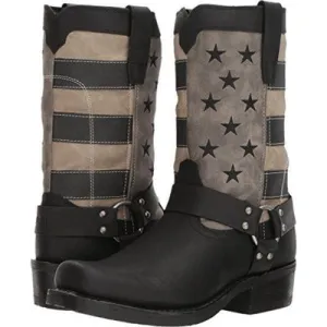 Durango Men's Patriotic Black Faded Flag & Harness Boot DDB0141