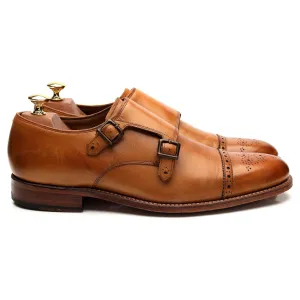 'Ellery' Tan Brown Leather Double Monk Strap UK 8 F