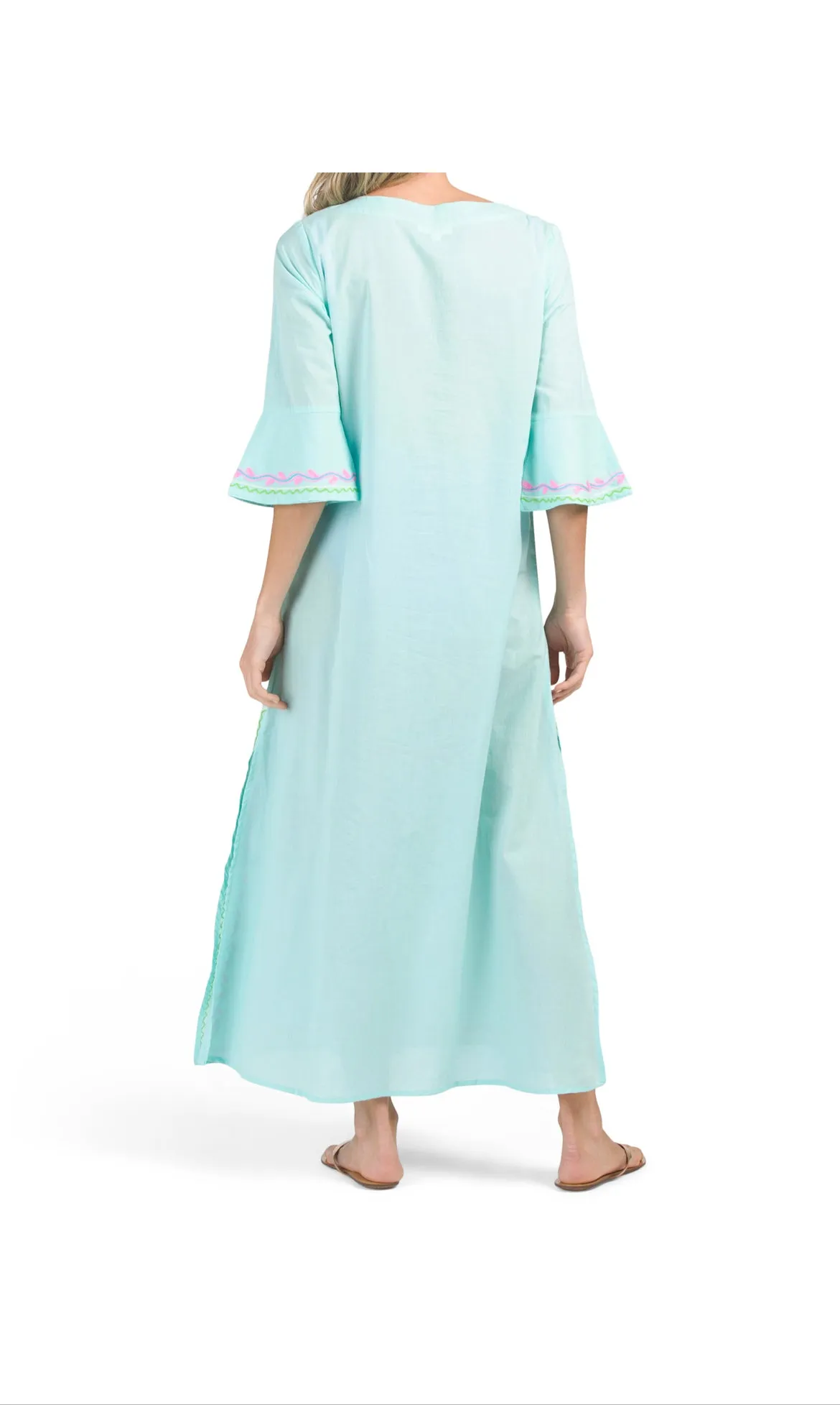 Embroidered Maxi Tunic Dress