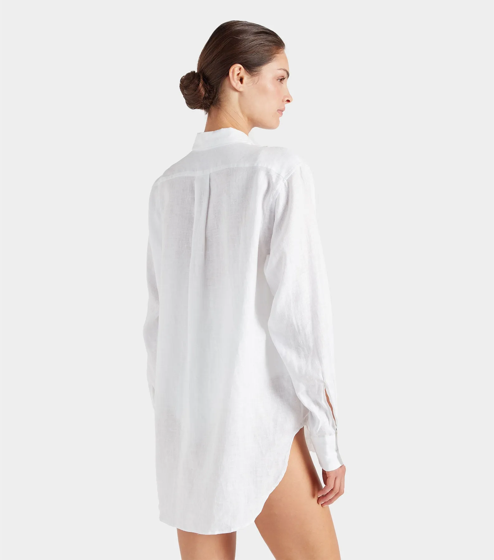 Embroidered Oversized Shirt - White