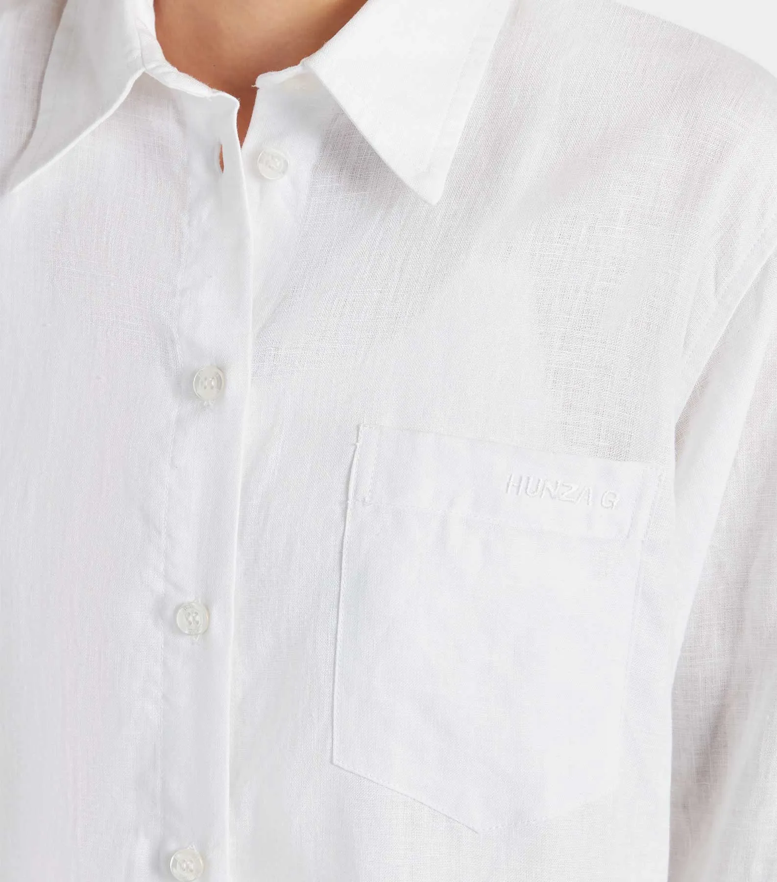 Embroidered Oversized Shirt - White