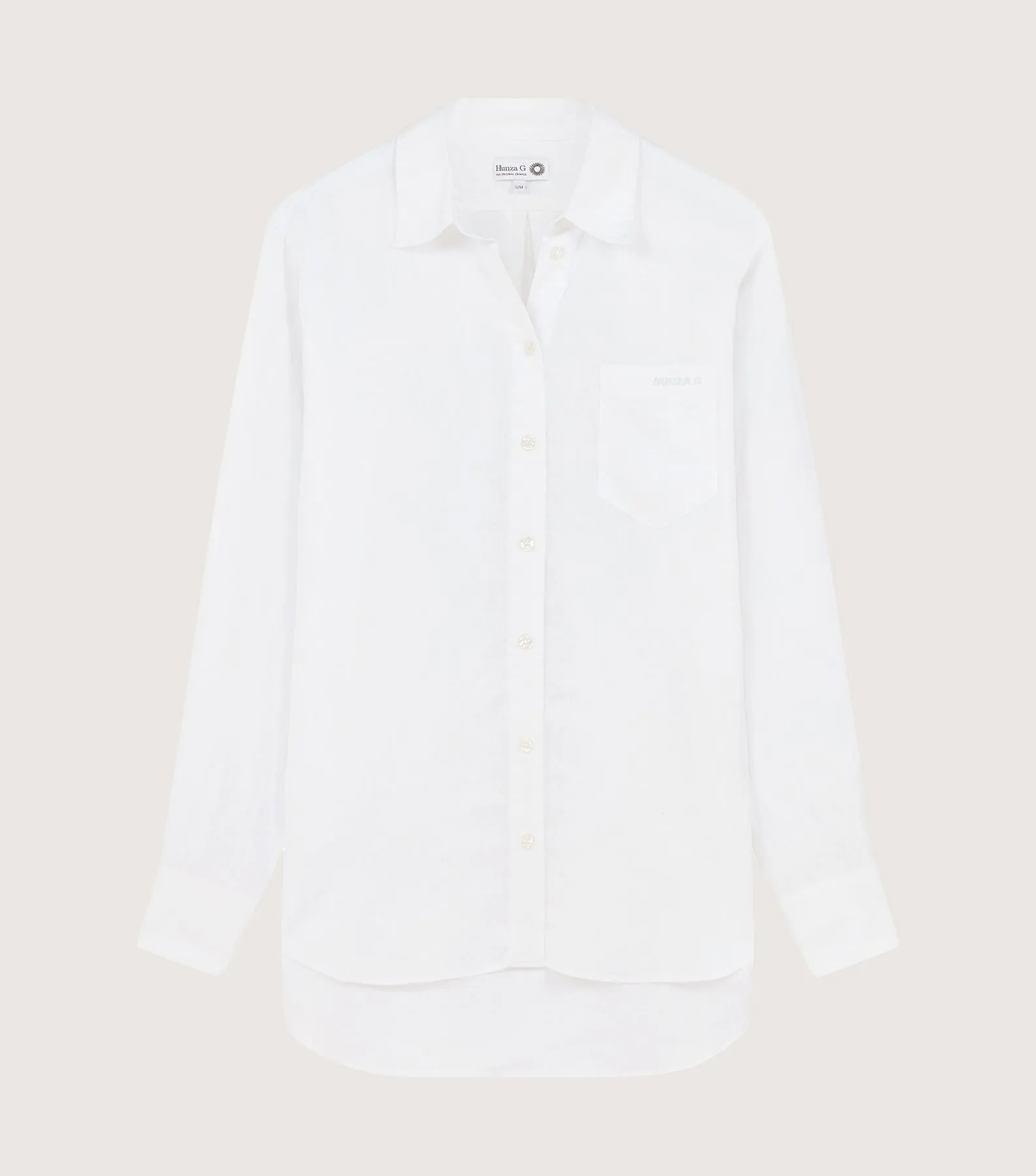 Embroidered Oversized Shirt - White