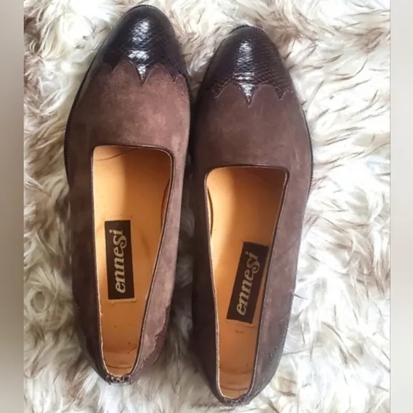 Ennesi Vintage Genuine Reptile Leather Men's Shoes. Italian made. Sizes 9.5🌴