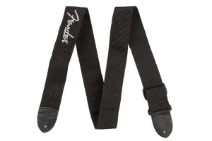 Fender Logo Strap, Black/Gray Logo, 2"