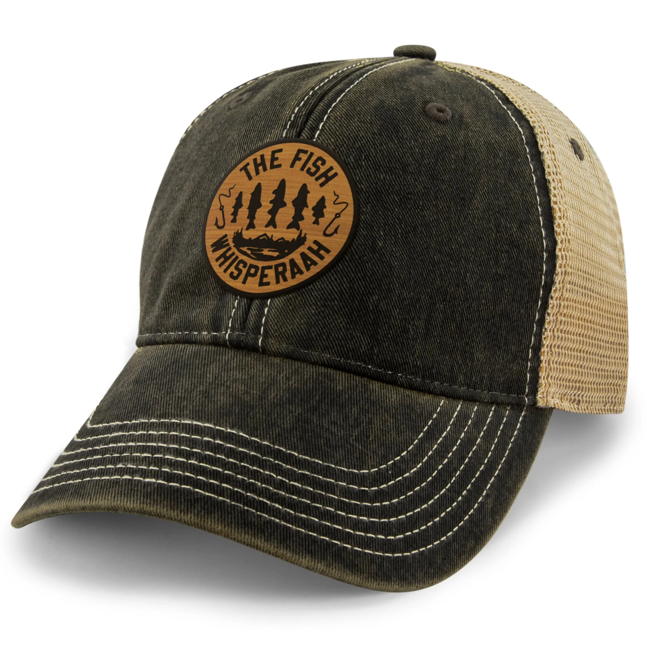 Fish Whisperaah "Wood Grain" Patch Dirty Water Trucker