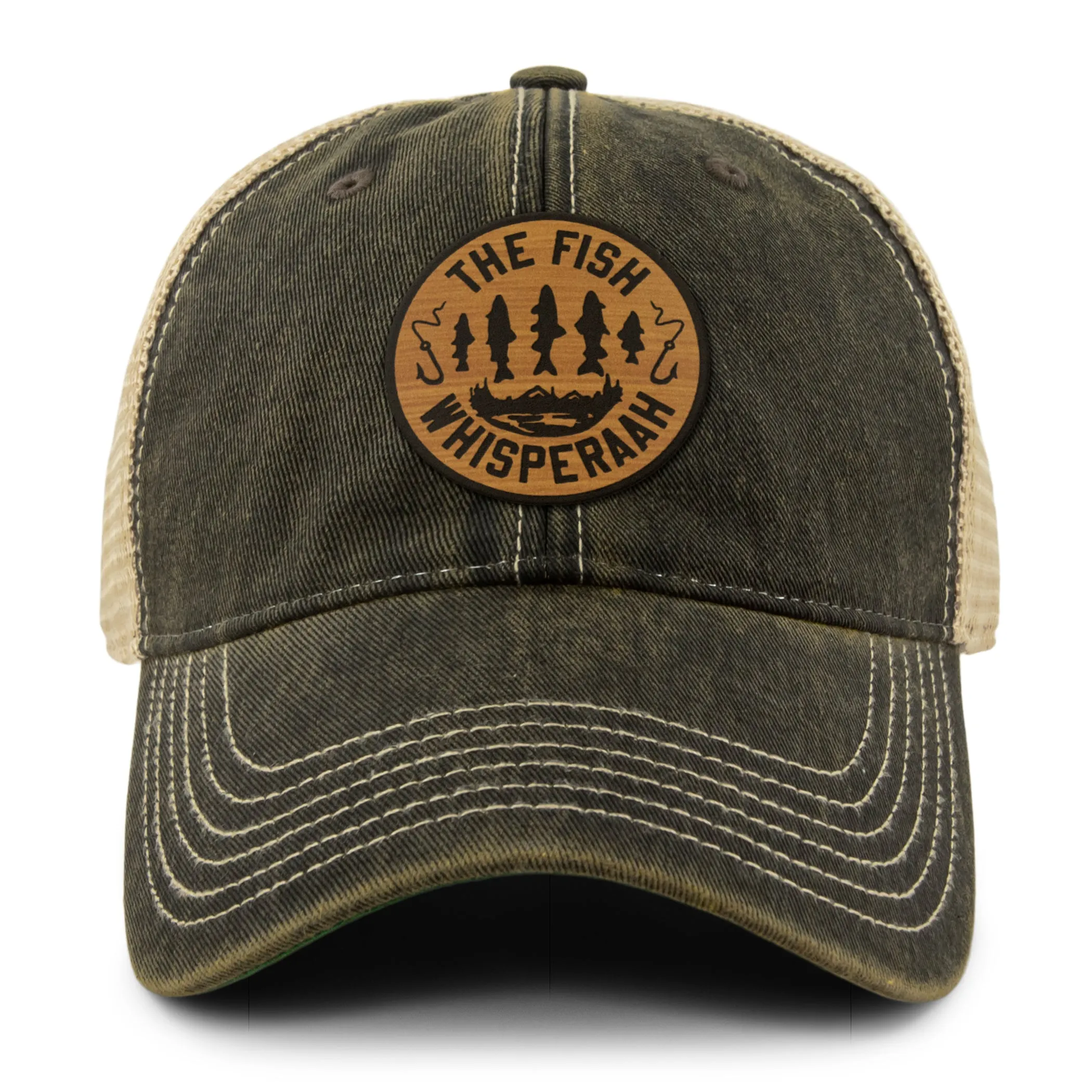Fish Whisperaah "Wood Grain" Patch Dirty Water Trucker