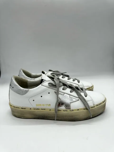 Golden Goose Delux Brand 7.5 WHITE AND SILVER SHOES