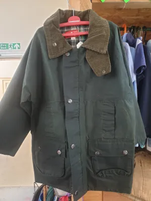 Green Masta wax jacket  size childs  24 FREE POSTAGE 🟢