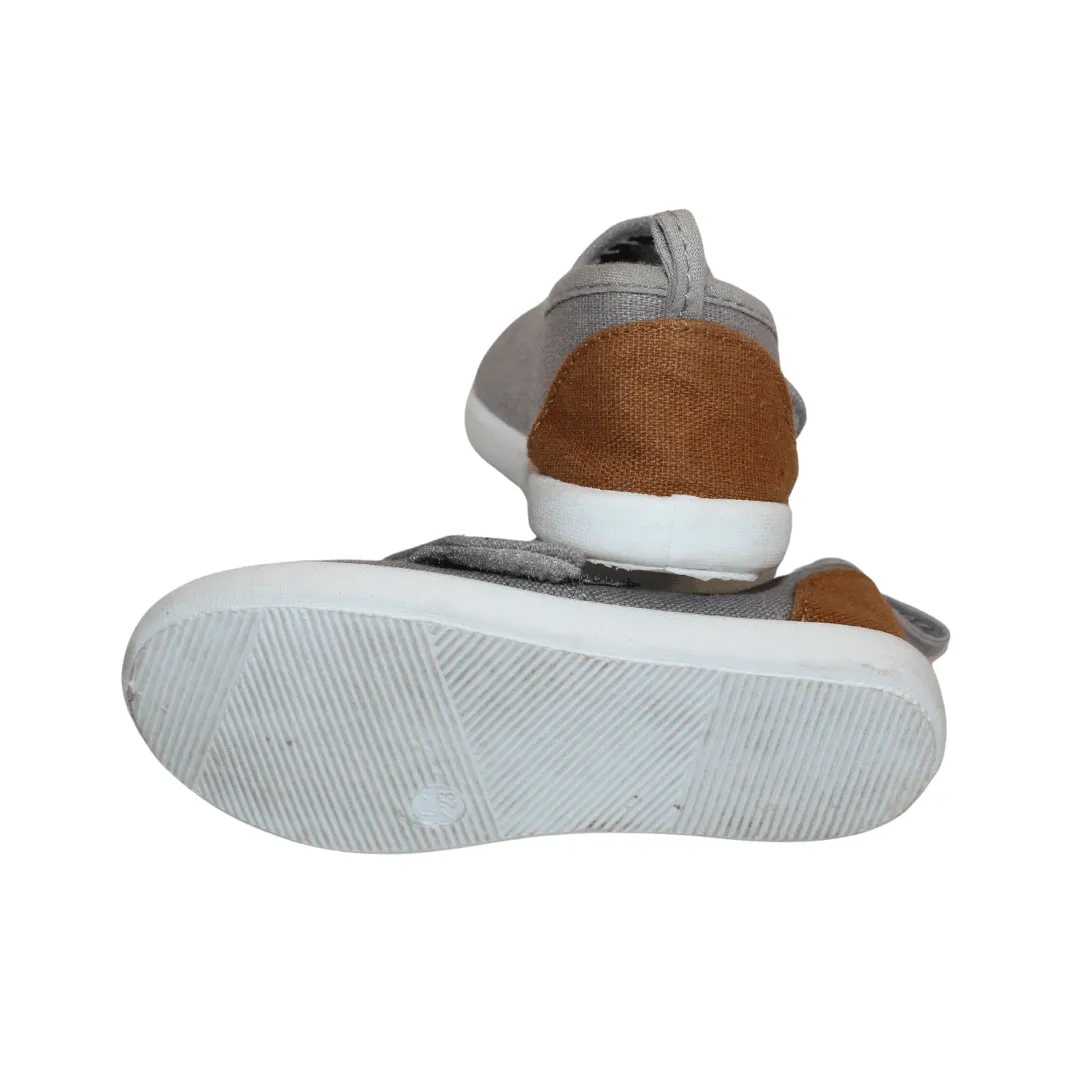 Grey Canvas Velcro Shoes